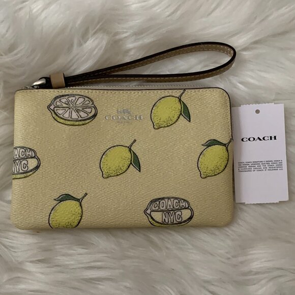 COACH Lemon Corner Zip Wristlet, Mini Skinny, Card Case SET of 3 - Picture 2 of 9